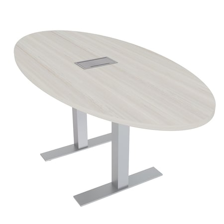 Skutchi Designs 33.5 in W, 69.5 in L, 29 in H, Engineered Wood Top, Ivory HAR-OVL-34x70-T-ELEC-XDD1026